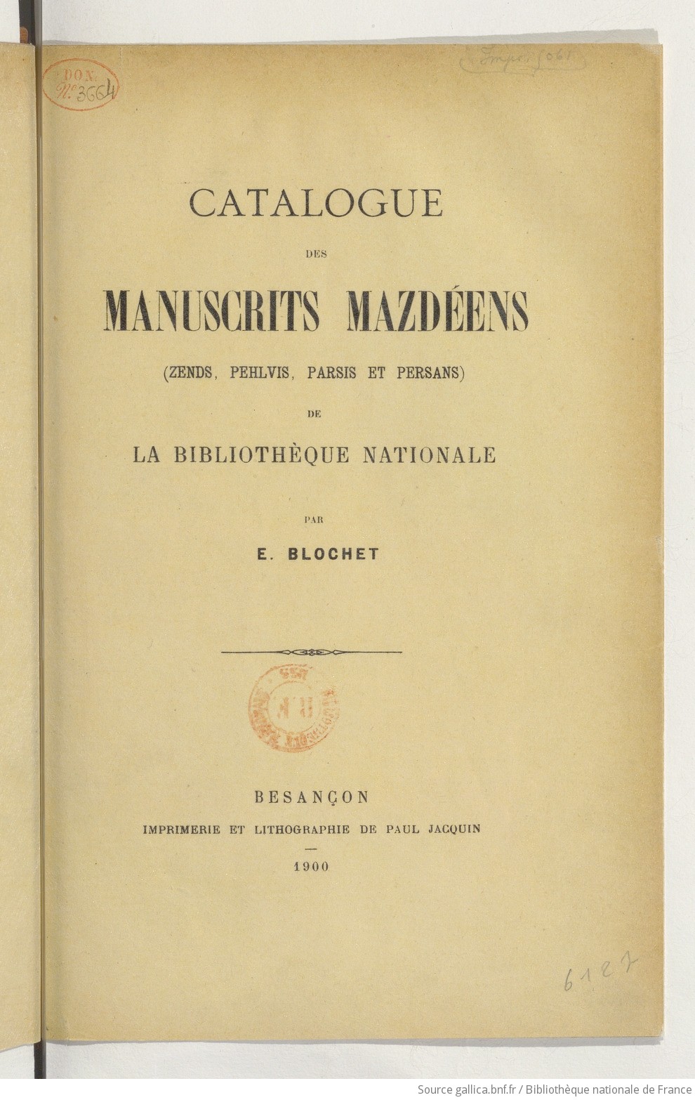 Catalog of Mazdean manuscripts